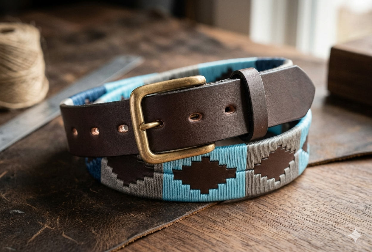 Zoom sur la boucle américaine en laiton massif et bronze d'une ceinture Pacha Inti