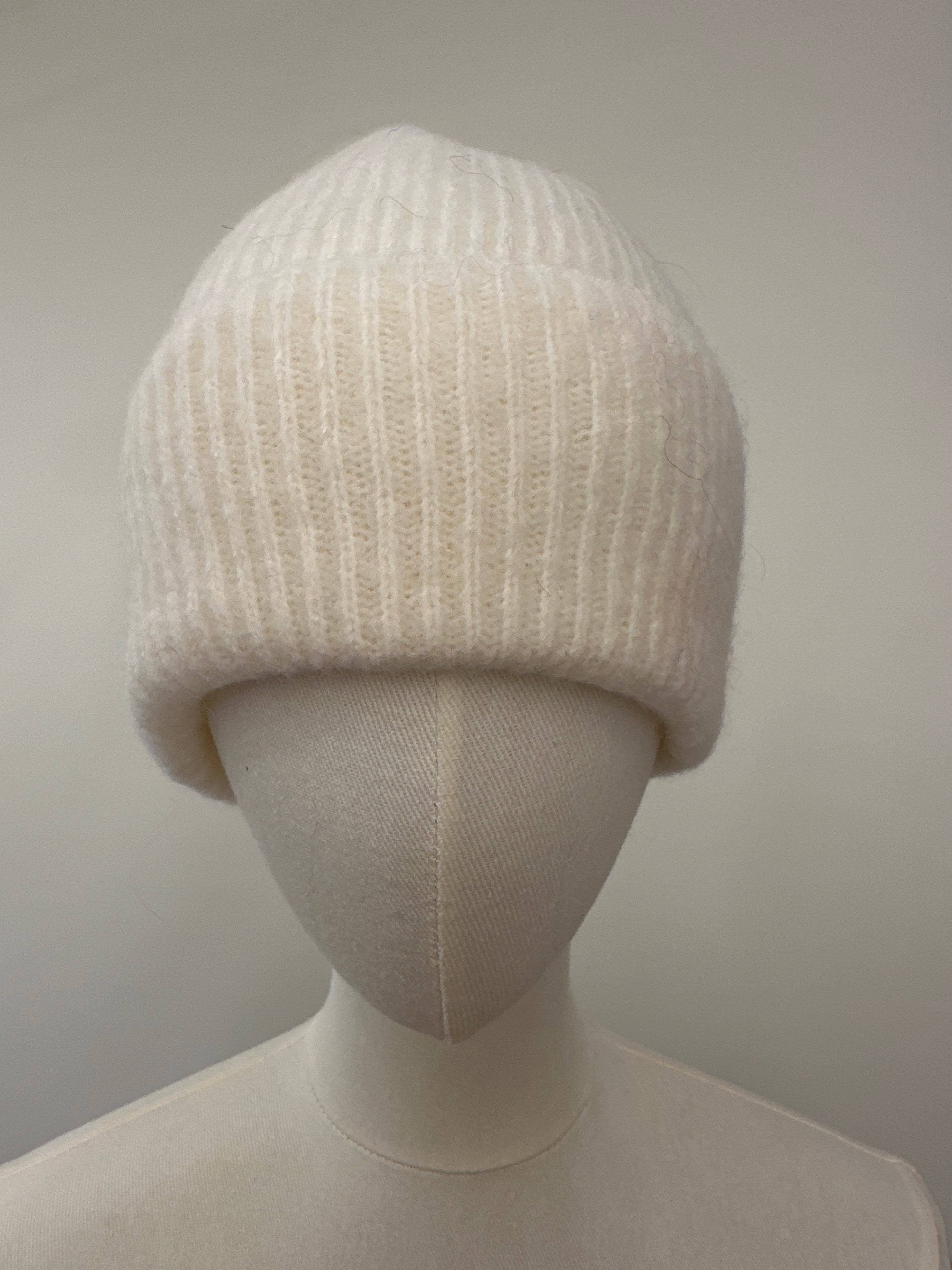 Bonnet alpaga blanc cassé maille Pacha Inti
