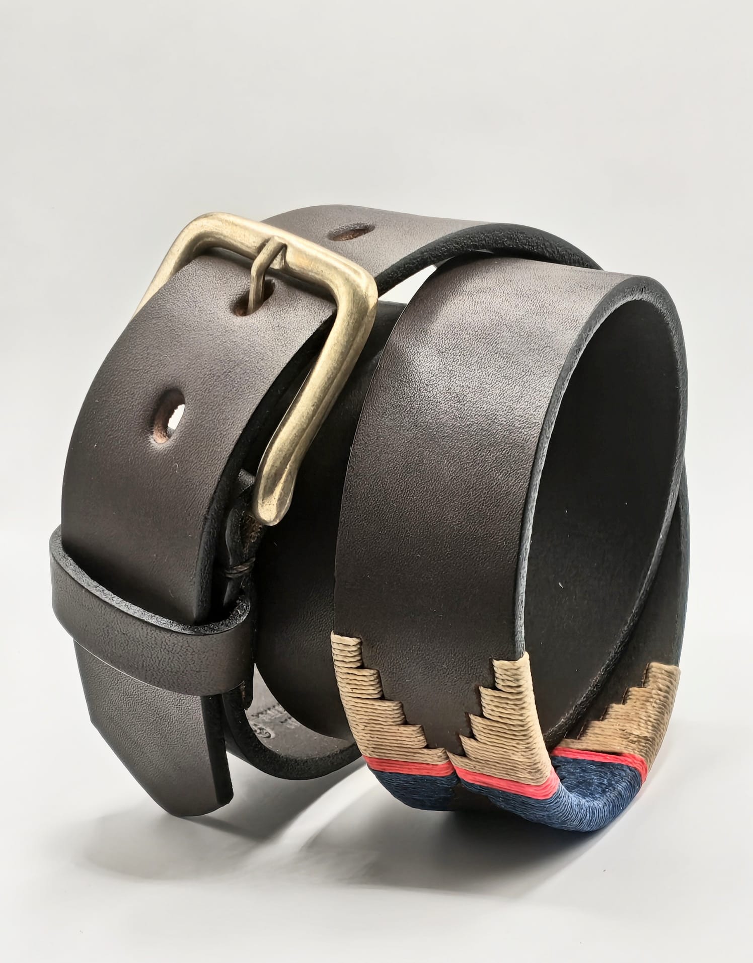 Ceinture de Polo en cuir brodée Cafayate