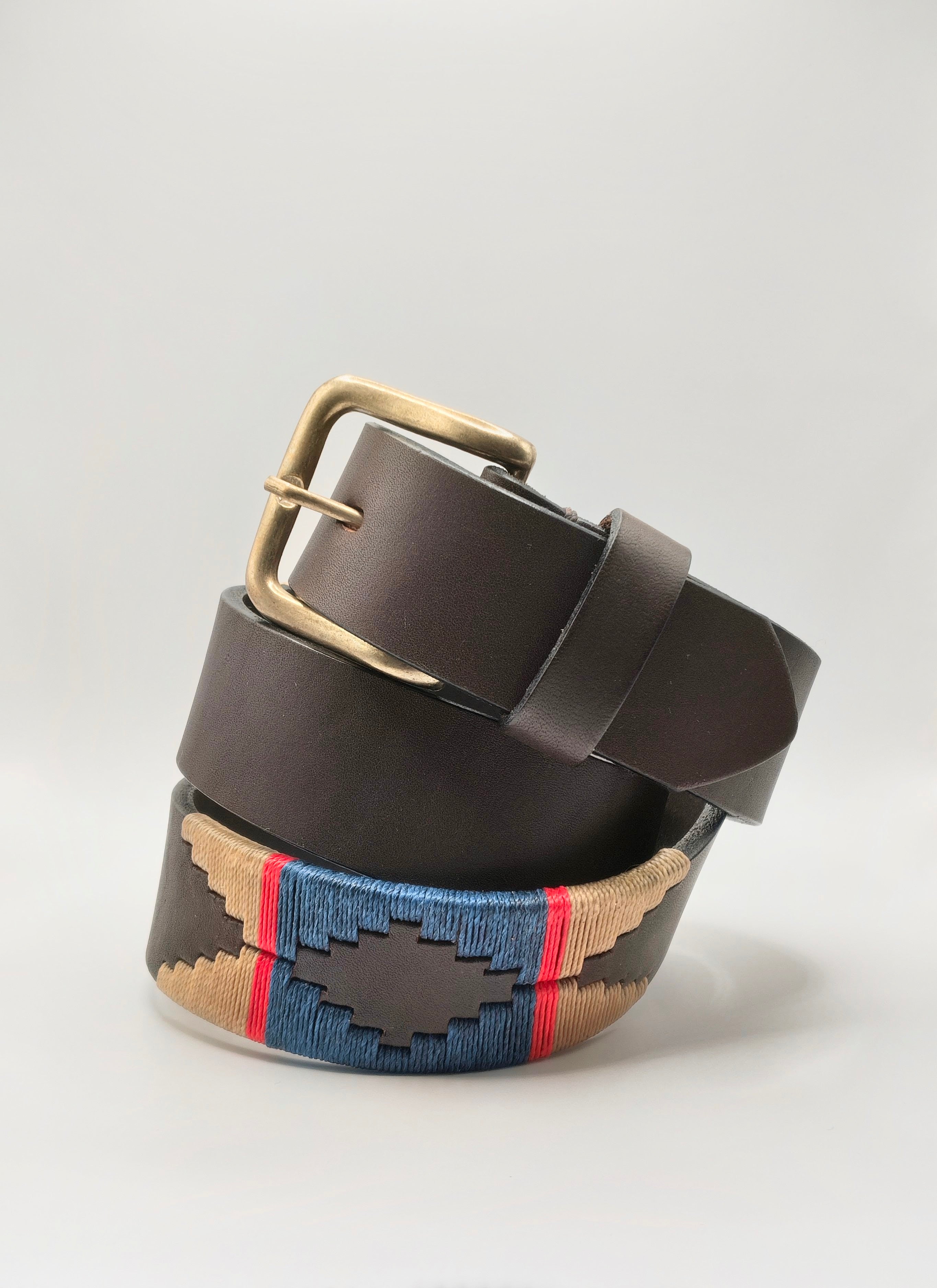 Ceinture de Polo en cuir brodée Cafayate