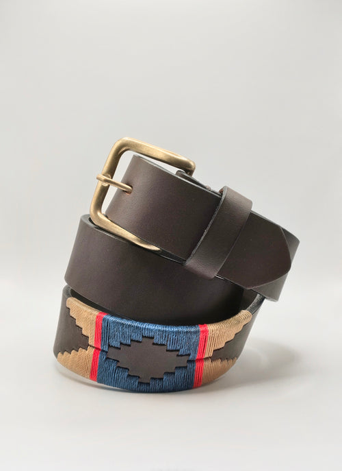 ceinture en cuir brodée argentine