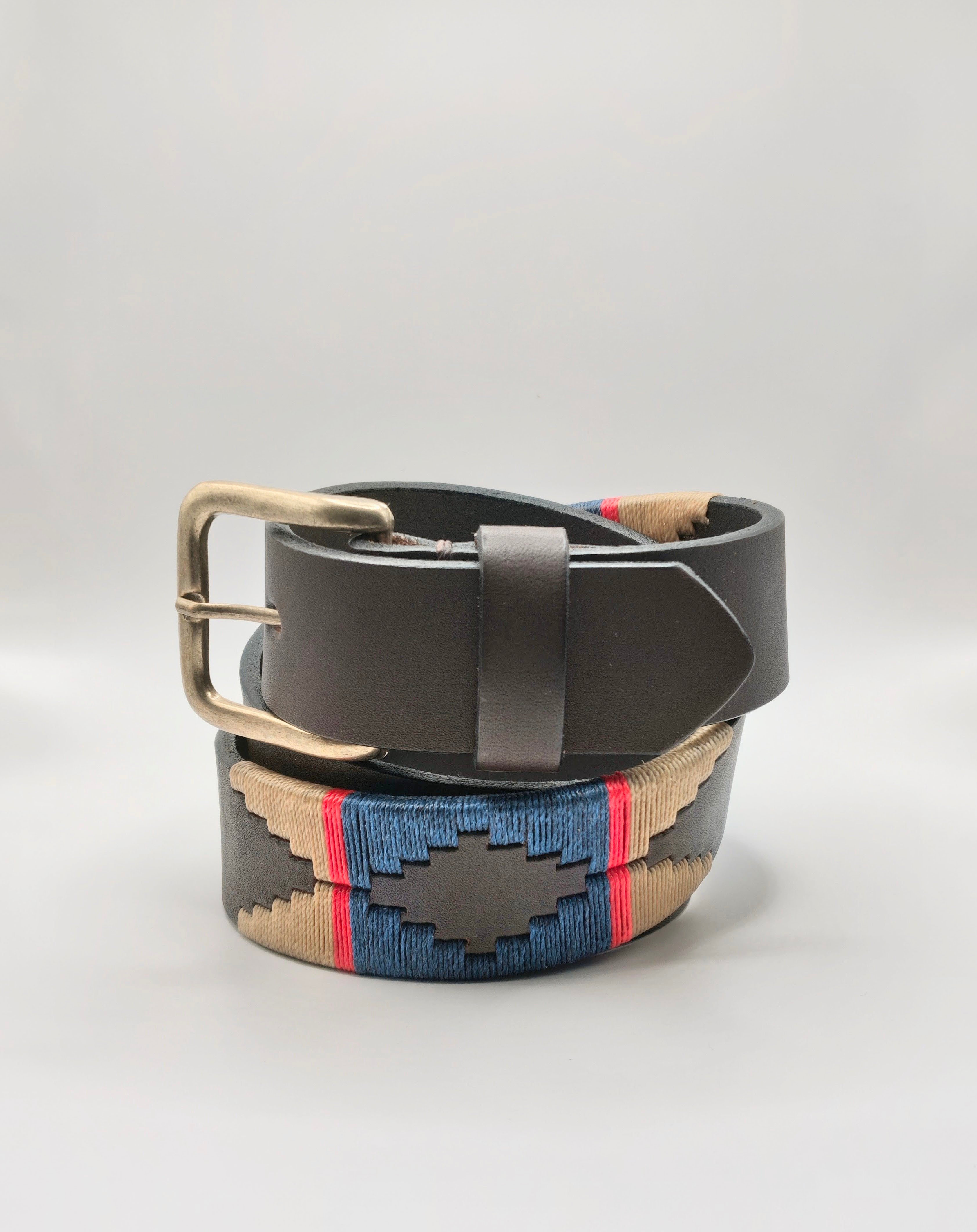 Ceinture de Polo en cuir brodée Cafayate