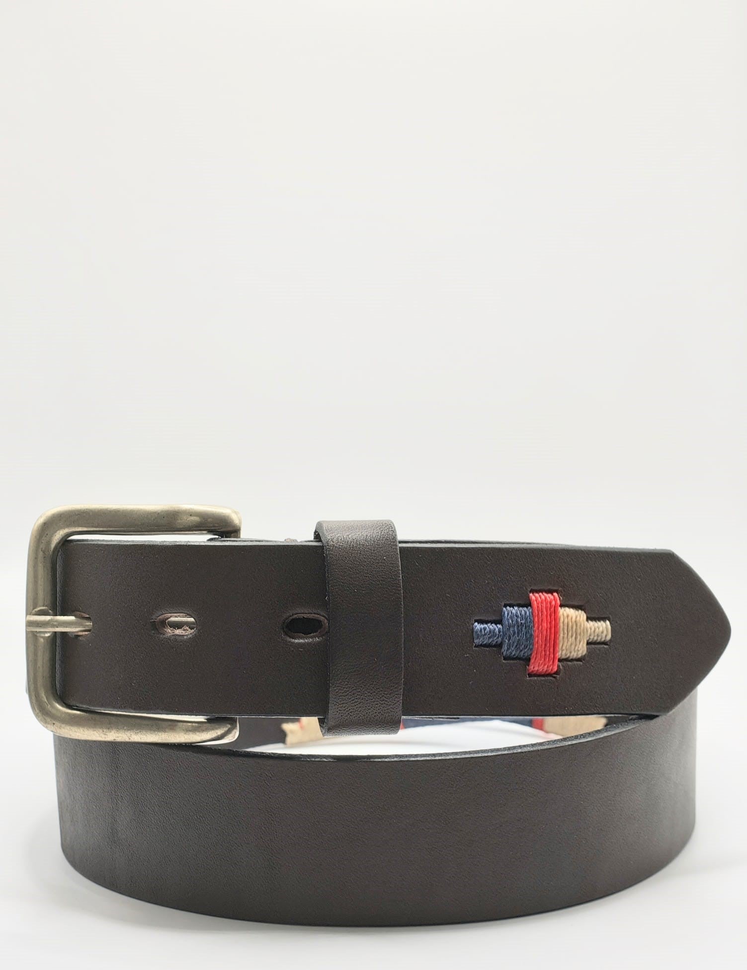 Ceinture de polo en cuir brodé Poma