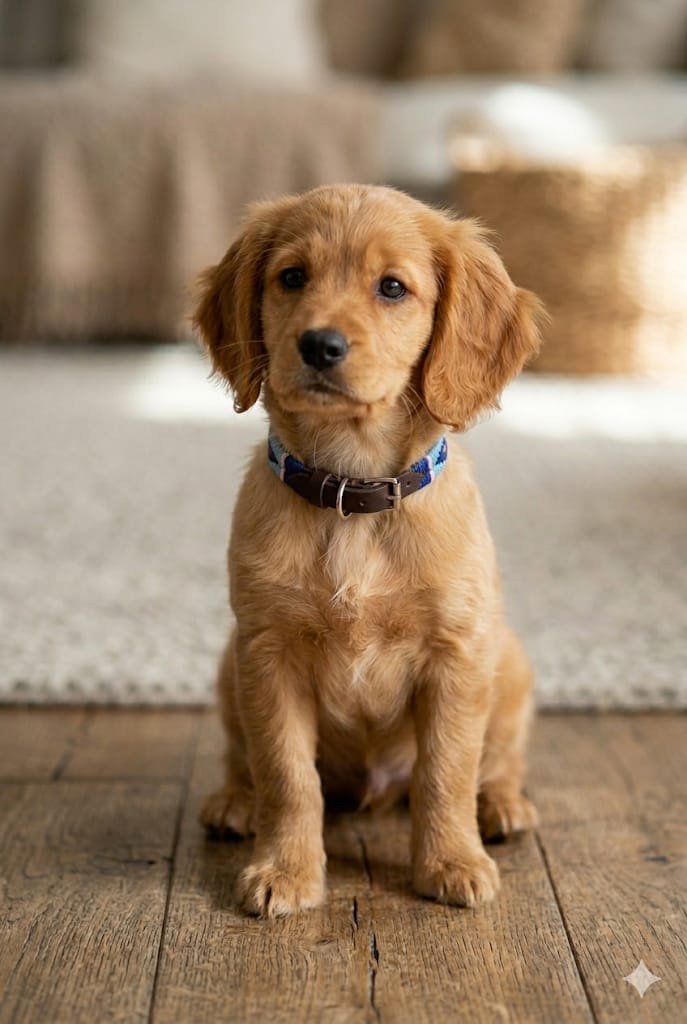 Collier en Cuir Brodé pour Chien Pilar - Brun Havane, Turquoise et Bleu Ciel