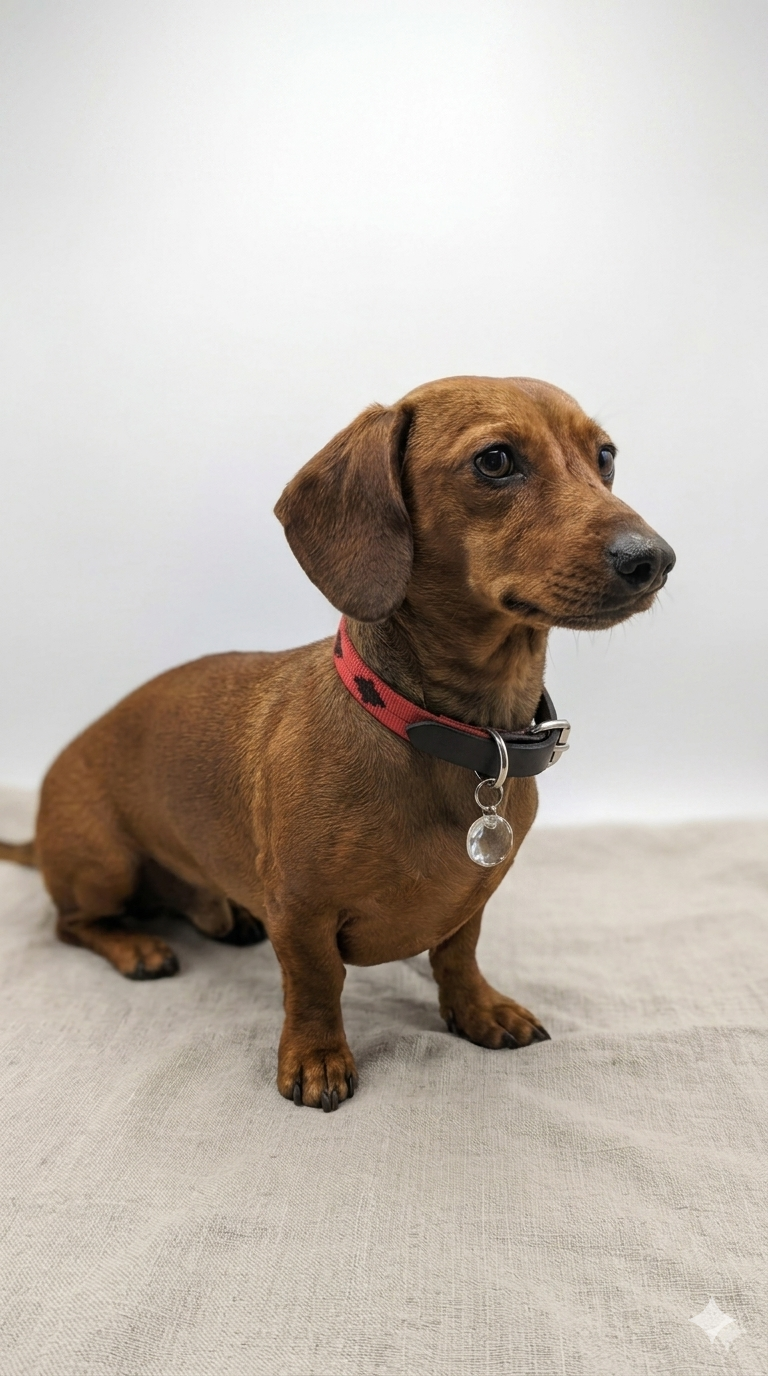 Collier en Cuir Brodé pour Chien Flor - Brun Espresso et Rouge